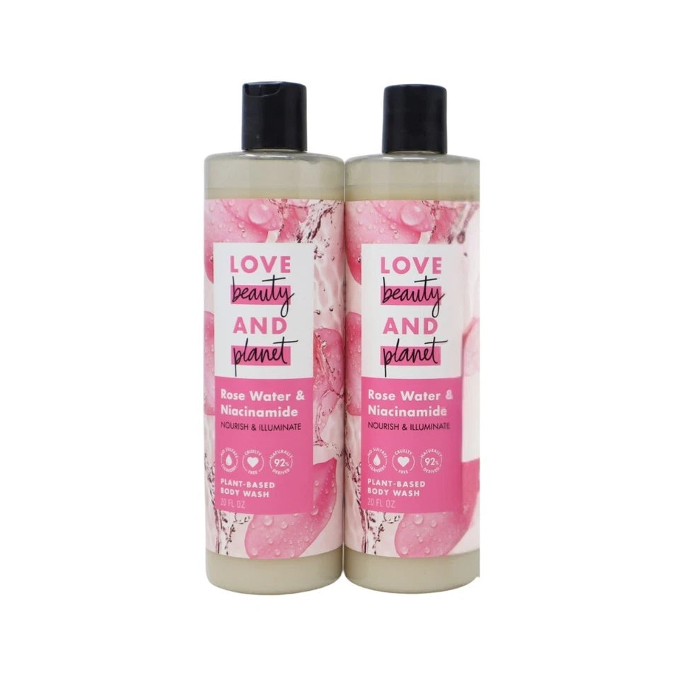 Love Beauty & Planet, Rose Water & Niacinamide, Body Wash, 20oz ( 2-Pack )